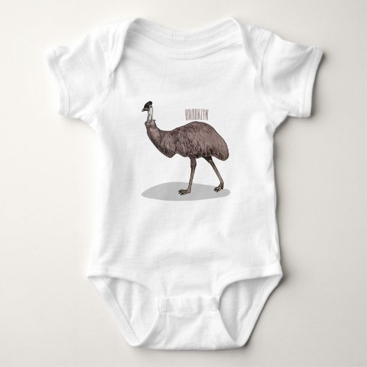 Emu Vogel Cartoon Baby Strampler (Vorderseite)