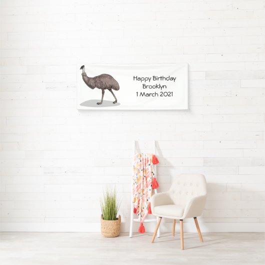 Emu Vogel Cartoon Banner (Insitu)