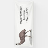 Emu Vogel Cartoon Banner (Vertikal)