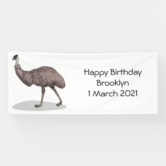 Emu Vogel Cartoon Banner (Horizontal)