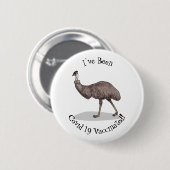 Emu Vogel Cartoon Button (Vorne & Hinten)