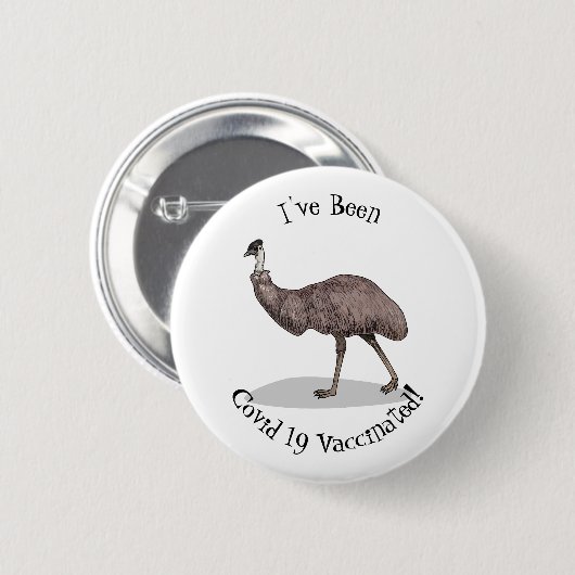 Emu Vogel Cartoon Button (Vorne & Hinten)