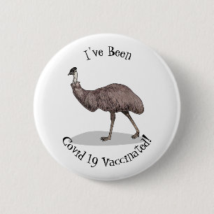 Emu Vogel Cartoon Button