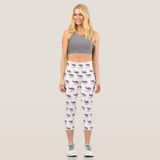 Emu Vogel Cartoon Capri Leggings (Vorderseite)