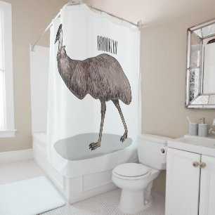 Emu Vogel Cartoon Duschvorhang