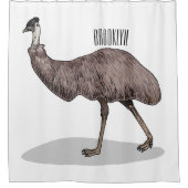 Emu Vogel Cartoon Duschvorhang (Vorderseite)