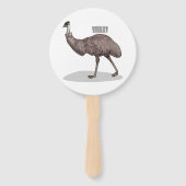 Emu Vogel Cartoon Fächer (Rückseite)