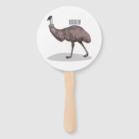 Emu Vogel Cartoon Fächer (Vorderseite)