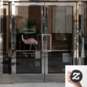Emu Vogel Cartoon Fensteraufkleber (Büro Tür)