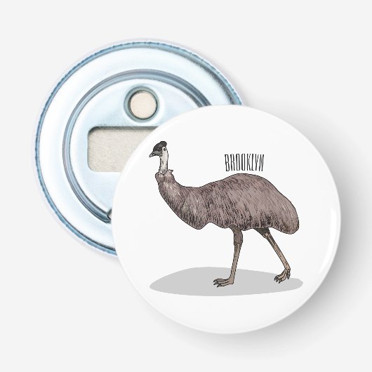 Emu Vogel Cartoon Flaschenöffner (Vorderseite)
