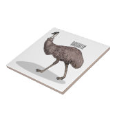 Emu Vogel Cartoon Fliese (Seite)