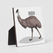 Emu Vogel Cartoon Fotoplatte (Vorderseite)