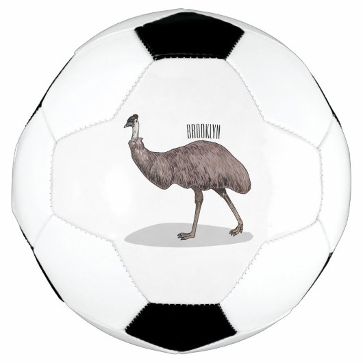 Emu Vogel Cartoon Fußball (Vorderseite)