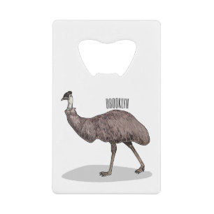 Emu Vogel Cartoon Geldbeutel Flaschenöffner