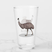 Emu Vogel Cartoon Glas (Rückseite)
