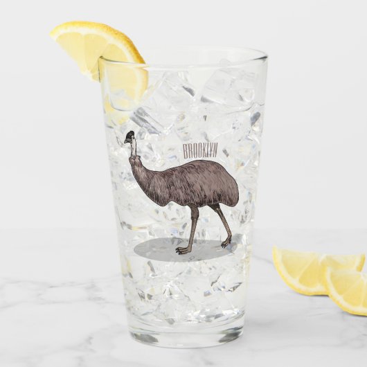 Emu Vogel Cartoon Glas (Vorderseite Ice)