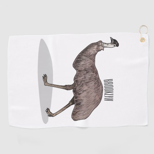 Emu Vogel Cartoon Golfhandtuch (Horizontal)