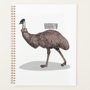 Emu-Vogel-Cartoon-Illustration Planer