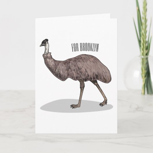 Emu Vogel Cartoon Karte (Vorderseite)