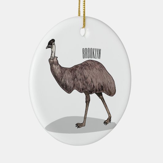 Emu Vogel Cartoon Keramik Ornament (Rechts)