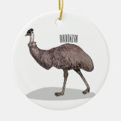 Emu Vogel Cartoon Keramik Ornament (Vorne)