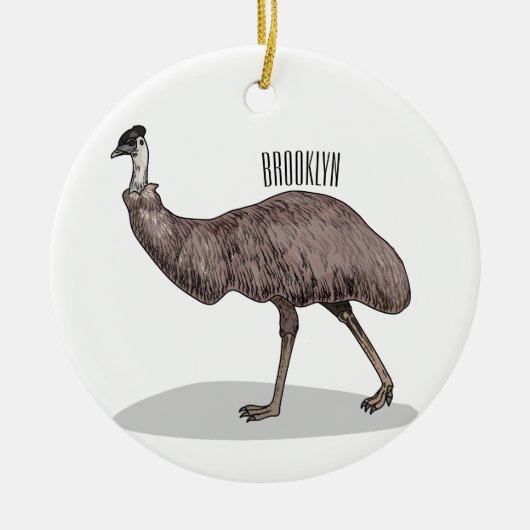 Emu Vogel Cartoon Keramik Ornament (Vorne)