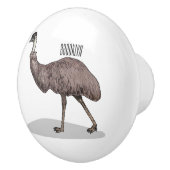 Emu Vogel Cartoon Keramikknauf (Rechts)