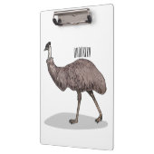 Emu Vogel Cartoon Klemmbrett (Links)