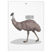 Emu Vogel Cartoon Klemmbrett (Rückseite)