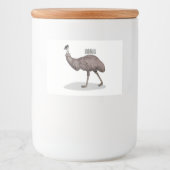 Emu Vogel Cartoon Lebensmitteletikett (Vorderseite)