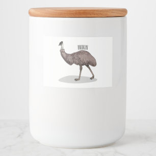 Emu Vogel Cartoon Lebensmitteletikett