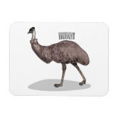 Emu Vogel Cartoon Magnet (Horizontal)