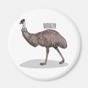Emu Vogel Cartoon Magnet