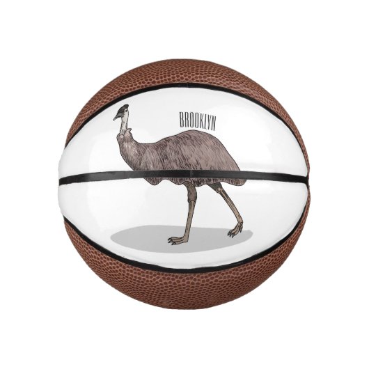 Emu Vogel Cartoon Mini Basketball (Vorderseite)