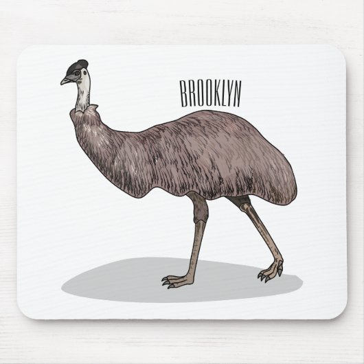Emu Vogel Cartoon Mousepad (Vorne)