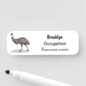 Emu Vogel Cartoon Namensschild (Beispiel)