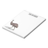 Emu Vogel Cartoon Notizblock (Rotiert)