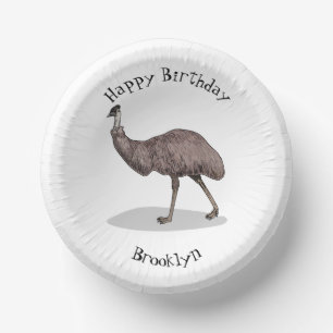 Emu Vogel Cartoon Pappteller