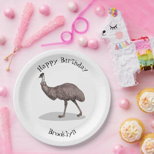 Emu Vogel Cartoon Pappteller (Party)