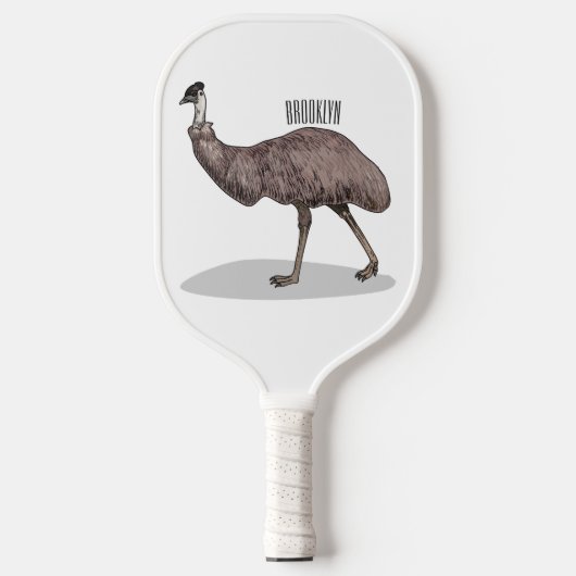 Emu Vogel Cartoon Pickleball Schläger (Vorderseite)