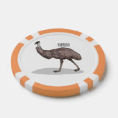 Emu Vogel Cartoon Pokerchips (Einzeln)