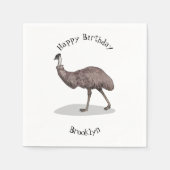 Emu Vogel Cartoon Serviette (Vorderseite)