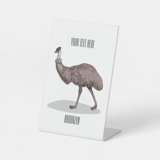 Emu Vogel Cartoon Sockelschild (Vorderseite)