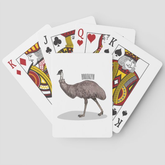 Emu Vogel Cartoon Spielkarten (Rückseite)