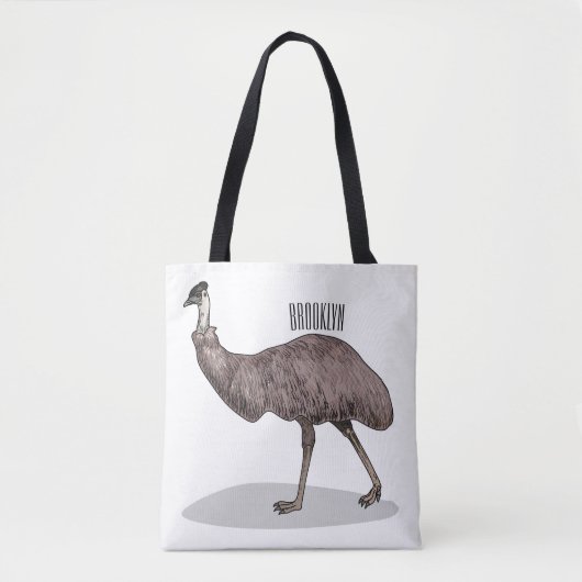 Emu Vogel Cartoon Tasche (Vorderseite)