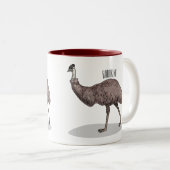 Emu Vogel Cartoon Zweifarbige Tasse (VorderseiteRechts)