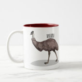 Emu Vogel Cartoon Zweifarbige Tasse (Links)