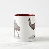 Emu Vogel Cartoon Zweifarbige Tasse (Mittel)