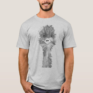 Emu Vögel Lustige Humor Strauß Emo Tier grau T-Shirt