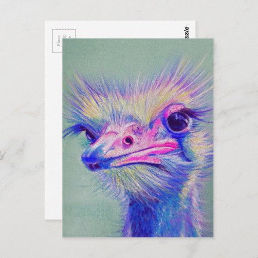 Emu-Vogel Postkarte (Vorne/Hinten)
